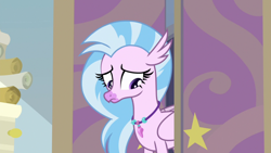 Size: 1920x1080 | Tagged: safe, screencap, character:silverstream, episode:student counsel, sad, school of friendship, solo, starlight's office
