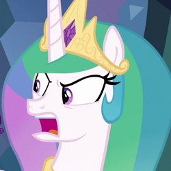 Size: 700x700 | Tagged: safe, screencap, character:princess celestia, species:pony, episode:the ending of the end, g4, my little pony: friendship is magic, angry, angry face, cropped, solo, this will not end well