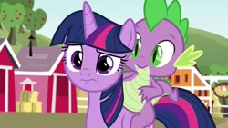 Size: 1920x1080 | Tagged: safe, screencap, character:spike, character:twilight sparkle, character:twilight sparkle (alicorn), species:alicorn, species:dragon, species:pony, episode:the last problem, g4, my little pony: friendship is magic, 3:, dragons riding ponies, riding, winged spike