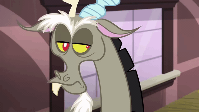 Size: 640x360 | Tagged: safe, screencap, character:discord, species:draconequus, episode:dungeons & discords, animated, facepalm, gif, male, reaction image, solo