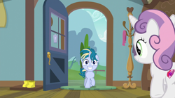 Size: 1280x720 | Tagged: safe, screencap, character:skeedaddle, character:sweetie belle, species:pony, episode:the last crusade, g4, my little pony: friendship is magic, faec