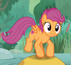 Size: 908x838 | Tagged: safe, screencap, character:scootaloo, species:pegasus, species:pony, episode:growing up is hard to do, g4, my little pony: friendship is magic, bufogren, cropped, older, older scootaloo, smiling, solo, swamp