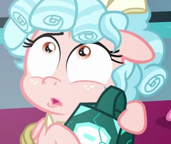 Size: 853x718 | Tagged: safe, screencap, character:cozy glow, species:pony, episode:the ending of the end, g4, my little pony: friendship is magic, bell, cozy glow is best facemaker, cropped, grogar's bell