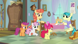 Size: 1920x1080 | Tagged: safe, screencap, character:apple bloom, character:aunt holiday, character:auntie lofty, character:scootaloo, character:sweetie belle, species:pegasus, species:pony, episode:the last crusade, g4, my little pony: friendship is magic, cutie mark crusaders