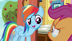 Size: 1920x1080 | Tagged: safe, screencap, character:rainbow dash, character:scootaloo, species:pegasus, species:pony, episode:the last crusade, g4, my little pony: friendship is magic, teary eyes