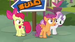 Size: 1920x1080 | Tagged: safe, screencap, character:apple bloom, character:scootaloo, character:sweetie belle, species:pegasus, species:pony, episode:the last crusade, g4, my little pony: friendship is magic, cutie mark crusaders