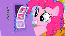 Size: 1280x720 | Tagged: safe, screencap, character:pinkie pie, species:earth pony, species:pony, episode:the ticket master, g4, my little pony: friendship is magic, solo
