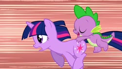 Size: 1280x720 | Tagged: safe, screencap, character:spike, character:twilight sparkle, species:dragon, species:pony, species:unicorn, episode:the ticket master, g4, my little pony: friendship is magic, butt touch, eyes closed, female, hand on butt, male, mare