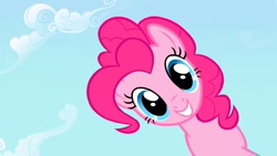 Size: 1280x720 | Tagged: safe, screencap, character:pinkie pie, species:earth pony, species:pony, episode:the ticket master, g4, my little pony: friendship is magic, smiling, smiling at you, solo