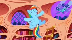 Size: 1280x720 | Tagged: safe, screencap, character:rainbow dash, species:pegasus, species:pony, episode:the ticket master, g4, my little pony: friendship is magic, golden oaks library