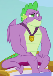 Size: 465x665 | Tagged: safe, screencap, character:spike, species:dragon, episode:the last problem, g4, my little pony: friendship is magic, cropped, gigachad spike, older, older spike, solo, winged spike
