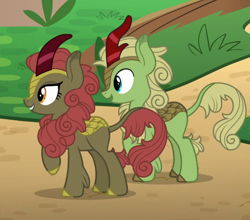 Size: 820x720 | Tagged: safe, screencap, character:forest fall, character:maple brown, species:kirin, episode:sounds of silence, g4, my little pony: friendship is magic, cropped, female, male