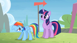 Size: 1920x1080 | Tagged: safe, screencap, character:rainbow dash, character:twilight sparkle, character:twilight sparkle (alicorn), species:alicorn, species:pony, episode:rainbow falls, g4, my little pony: friendship is magic, out of context