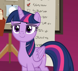 Size: 640x584 | Tagged: safe, screencap, character:twilight sparkle, character:twilight sparkle (alicorn), species:alicorn, species:pony, episode:the summer sun setback, g4, my little pony: friendship is magic, confident, cropped, lidded eyes, smiling, solo