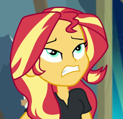 Size: 1069x1031 | Tagged: safe, screencap, character:sunset shimmer, episode:all the world's off stage, g4, my little pony:equestria girls, cropped, director shimmer, exasperated face, female, gritted teeth, solo