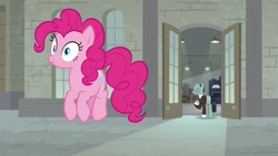 Size: 1920x1080 | Tagged: safe, screencap, character:pinkie pie, character:sans smirk, species:pony, episode:the last laugh, g4, my little pony: friendship is magic, solo
