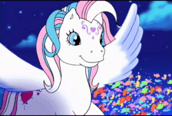 Size: 720x486 | Tagged: safe, screencap, character:star catcher, species:pegasus, species:pony, episode:dancing in the clouds, g3, animated, butterfly, cute, female, lidded eyes, mare, one eye closed, solo, sound, webm, wink