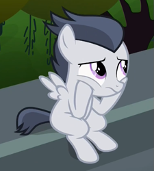 Size: 467x519 | Tagged: safe, screencap, character:rumble, species:pegasus, species:pony, episode:marks and recreation, g4, my little pony: friendship is magic, colt, cropped, male, sitting, solo