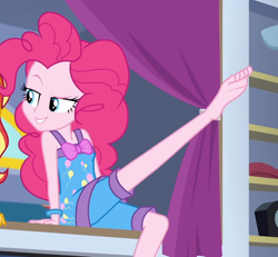 Size: 2100x1941 | Tagged: safe, screencap, character:pinkie pie, equestria girls:sunset's backstage pass, g4, my little pony:equestria girls, barefoot, cropped, feet, out of context, sexy, sleeveless, sole, stupid sexy pinkie