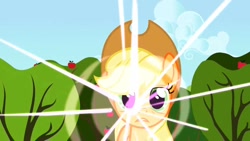 Size: 1280x720 | Tagged: safe, screencap, character:applejack, species:earth pony, species:pony, episode:applebuck season, g4, my little pony: friendship is magic, solo, sweet apple acres