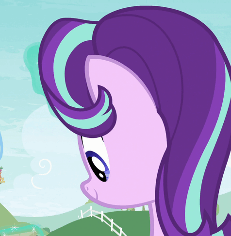 Size: 476x486 | Tagged: safe, screencap, character:starlight glimmer, species:pony, species:unicorn, episode:student counsel, animated, aweeg*, cropped, cute, eating, food, gif, glimmerbetes, glowing horn, horn, nom, sandwich, solo