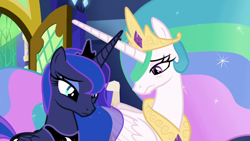 Size: 1920x1080 | Tagged: safe, screencap, character:princess celestia, character:princess luna, species:pony, episode:between dark and dawn, g4, my little pony: friendship is magic, sad