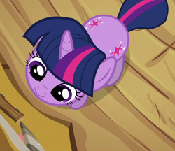 Size: 1250x1080 | Tagged: safe, screencap, character:twilight sparkle, character:twilight sparkle (unicorn), species:pony, species:unicorn, episode:magical mystery cure, g4, my little pony: friendship is magic, adorkable, both cutie marks, cropped, cute, dork, female, from above, golden oaks library, mare, overhead view, solo, twiabetes