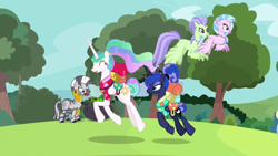 Size: 1920x1080 | Tagged: safe, screencap, character:laguna, character:princess celestia, character:princess luna, character:silverstream, character:zecora, species:alicorn, species:classical hippogriff, species:hippogriff, species:pony, species:zebra, episode:between dark and dawn, g4, my little pony: friendship is magic