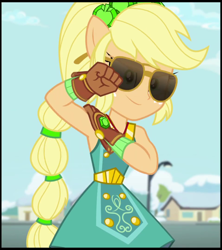 Size: 960x1080 | Tagged: safe, screencap, character:applejack, equestria girls:holidays unwrapped, g4, my little pony:equestria girls, cropped, female, ponied up, solo, winter break-in