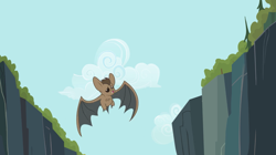 Size: 2500x1404 | Tagged: safe, screencap, species:bat, episode:may the best pet win, g4, my little pony: friendship is magic, animal, cloud, flying, solo, spread wings, wings