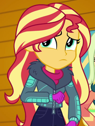 Size: 814x1078 | Tagged: safe, screencap, character:sunset shimmer, equestria girls:holidays unwrapped, g4, my little pony:equestria girls, cropped, female, solo focus, winter jacket