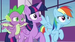 Size: 1920x1080 | Tagged: safe, screencap, character:rainbow dash, character:spike, character:twilight sparkle, character:twilight sparkle (alicorn), species:alicorn, species:dragon, species:pony, episode:between dark and dawn, g4, my little pony: friendship is magic, fork, winged spike