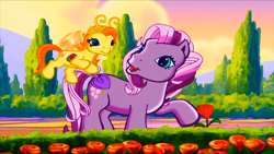 Size: 1600x900 | Tagged: safe, screencap, character:wysteria, character:zipzee, species:breezies, episode:the princess promenade, g3, cute, diabreezies, flower, g3betes, garden, shovel, this will end in sneezing