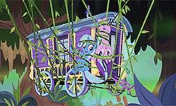 Size: 249x151 | Tagged: safe, screencap, character:starlight glimmer, character:trixie, species:pony, episode:on the road to friendship, animated, duo, gif, trixie's wagon, vine