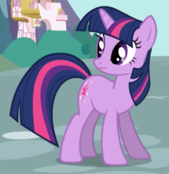 Size: 743x765 | Tagged: safe, screencap, character:twilight sparkle, character:twilight sparkle (unicorn), species:pony, species:unicorn, episode:the ticket master, g4, my little pony: friendship is magic, cropped, female, looking back, mare, solo