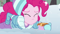 Size: 1280x720 | Tagged: safe, screencap, character:pinkie pie, equestria girls:holidays unwrapped, g4, my little pony:equestria girls, out of context, saving pinkie's pie, snow, souffle