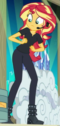 Size: 253x529 | Tagged: safe, screencap, character:sunset shimmer, episode:all the world's off stage, g4, my little pony:equestria girls, boots, cropped, director shimmer, female, shoes, solo