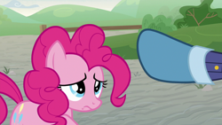 Size: 1920x1080 | Tagged: safe, screencap, character:pinkie pie, episode:the last laugh, g4, my little pony: friendship is magic, sad, security guard
