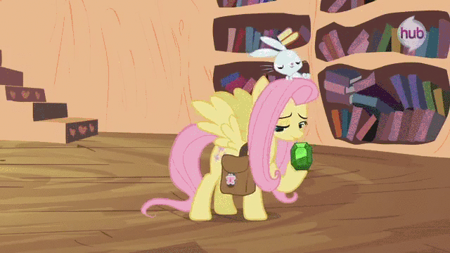 Size: 640x360 | Tagged: safe, screencap, character:angel bunny, character:fluttershy, character:owlowiscious, character:spike, episode:just for sidekicks, g4, my little pony: friendship is magic, animated