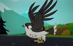 Size: 3264x2040 | Tagged: safe, screencap, species:bird, episode:may the best pet win, g4, my little pony: friendship is magic, animal, falcon, solo, spread wings, wings
