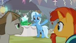Size: 1920x1080 | Tagged: safe, screencap, character:mudbriar, character:sunburst, character:trixie, species:pony, episode:student counsel, equinox cake