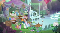 Size: 1920x1080 | Tagged: safe, screencap, character:maud pie, character:mudbriar, character:silverstream, character:starlight glimmer, character:sunburst, character:terramar, character:trixie, episode:student counsel, maud's cave