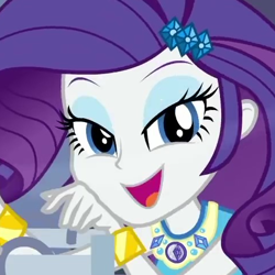 Size: 480x480 | Tagged: safe, screencap, character:rarity, episode:street chic, equestria girls:holidays unwrapped, g4, my little pony:equestria girls, cropped, looking at you, solo