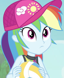 Size: 685x828 | Tagged: safe, screencap, character:rainbow dash, equestria girls:forgotten friendship, g4, my little pony:equestria girls, cropped, cute, dashabetes, solo, sports, volleyball