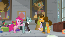Size: 1920x1080 | Tagged: safe, screencap, character:cheese sandwich, character:pinkie pie, character:sans smirk, episode:the last laugh, g4, my little pony: friendship is magic