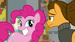 Size: 1920x1080 | Tagged: safe, screencap, character:cheese sandwich, character:pinkie pie, episode:the last laugh, g4, my little pony: friendship is magic, smiling