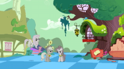 Size: 1280x720 | Tagged: safe, screencap, character:applejack, character:fluttershy, character:pinkie pie, character:rarity, character:tom, character:twilight sparkle, character:twilight sparkle (unicorn), species:earth pony, species:pegasus, species:pony, species:unicorn, episode:the return of harmony, g4, my little pony: friendship is magic, animated, chaos, discorded, discorded landscape, element of generosity, element of honesty, element of kindness, element of laughter, element of magic, female, flutterbitch, golden oaks library, greedity, here comes tom, levitation, liarjack, magic, mare, meanie pie, rock, sound, telekinesis, tongue out, webm