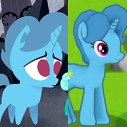 Size: 500x500 | Tagged: safe, gameloft, screencap, character:spring rain, species:pony, species:unicorn, my little pony: the movie (2017), comparison, cropped, rule 63, spring rain (male)