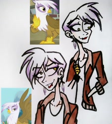 Size: 2707x2975 | Tagged: safe, artist:citi, screencap, character:gilda, species:human, episode:griffon the brush-off, episode:the lost treasure of griffonstone, g4, my little pony: friendship is magic, humanized, scene interpretation, screencap reference, traditional art
