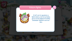 Size: 1334x750 | Tagged: safe, gameloft, screencap, character:pinkie pie, character:spike, species:dragon, episode:the last problem, g4, my little pony: friendship is magic, future spike, gem, gigachad spike, older, older spike, winged spike